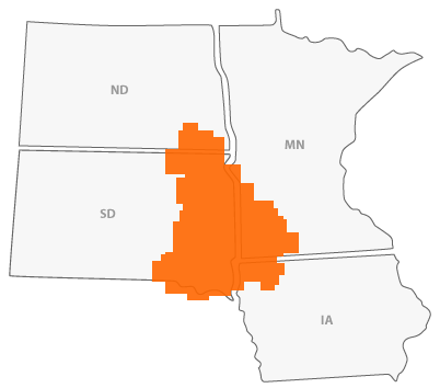 DeKam Construction Coverage Area - Dakota's, Minnesota, and NE Iowa